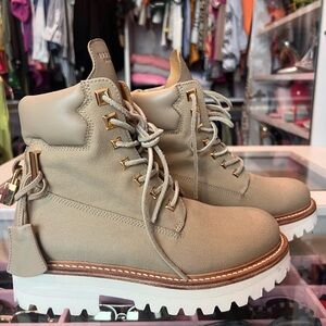 Buscemi boots w/ gold padlock, size 36